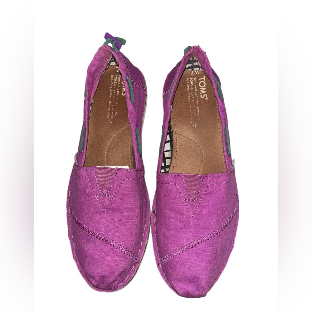 TOMS Purple Bimini Stitchout Size 7